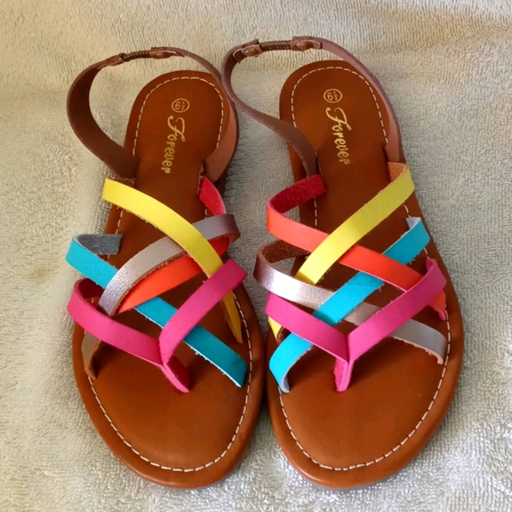 Pink, blue,red -strappy sandals